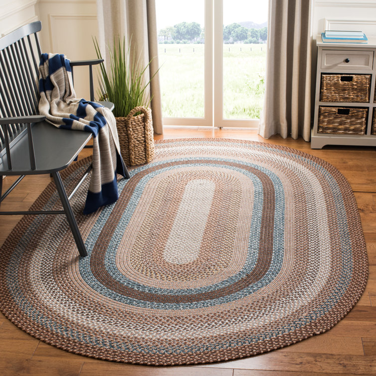 Liptak Braided Hand Woven Performance Machine Washable Geometric Rug