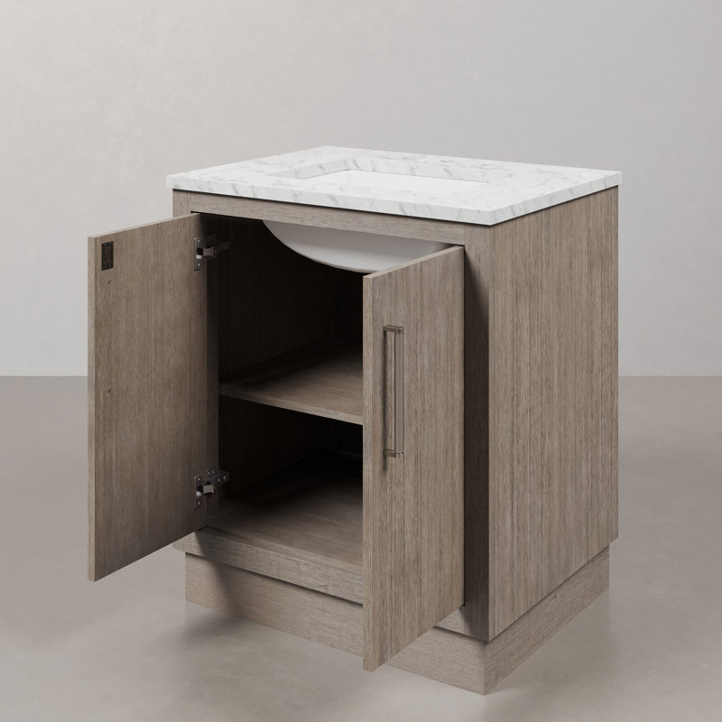 Ensemble de meuble-lavabo simple 30 po Kamila, Chrome