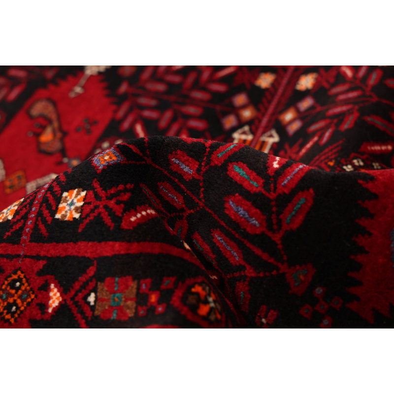 Teimani Black, Red Rug 3'5" x 6'8"