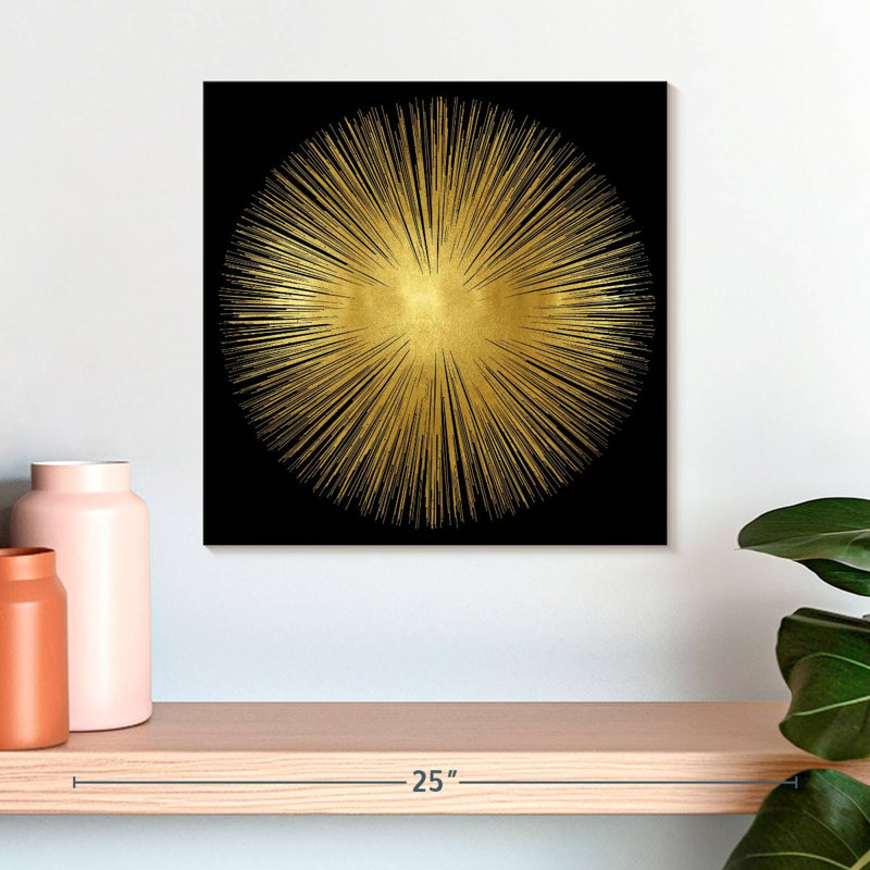 Avery Sunburst sur fond noir I, H 16 po x l 16 po