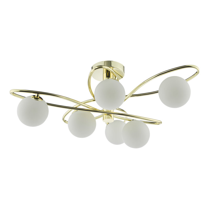 Rochdale Glass Semi Flush Mount, Gold, Opal