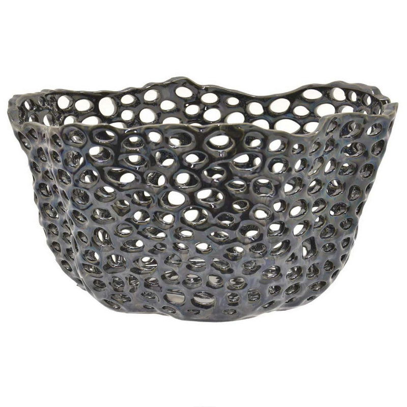 Uras Ceramic Decorative Bowl, Blue