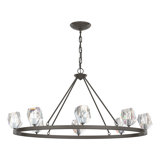 Gatsby 8 - Light Unique Wagon Wheel Chandelier with Crystal Accents