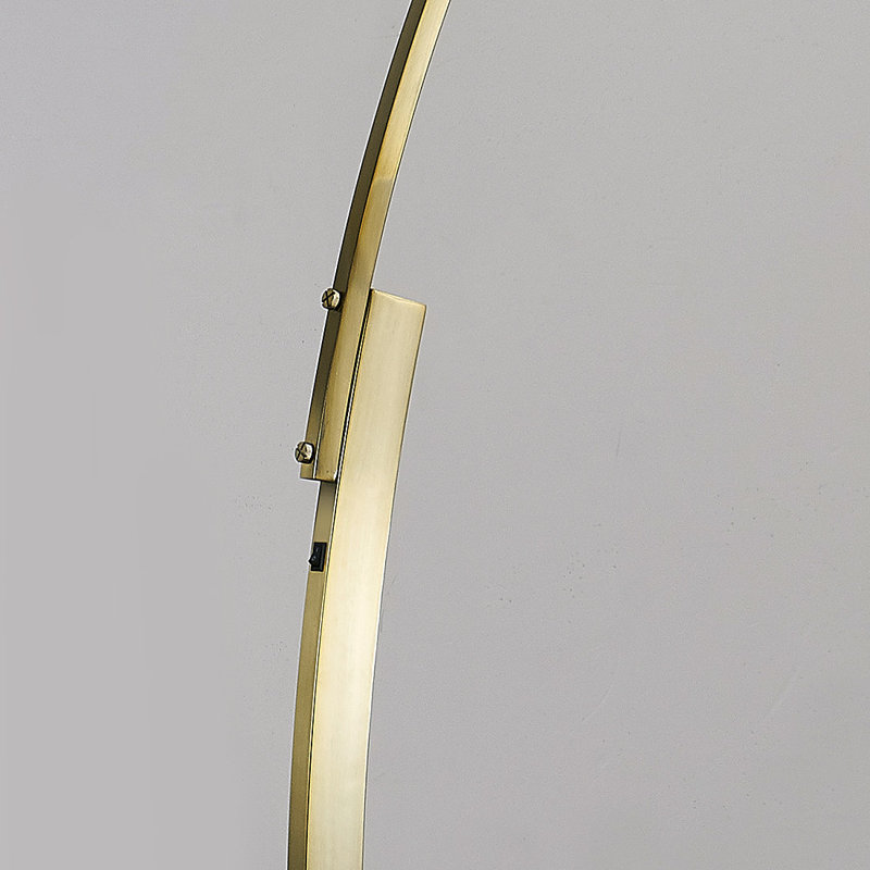 Emalia 81'' Arched Floor Lamp, Brushed Brass, White