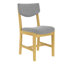 Chaise de salle à manger rustique 4 pièces - Structure en bois massif avec coussin en tissu gris, chaise d'appoint rembourrée pour la cuisine, la salle à manger, le salon, naturel-130557881-130557880
