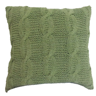  Cable Knit Cotton Throw Pillow