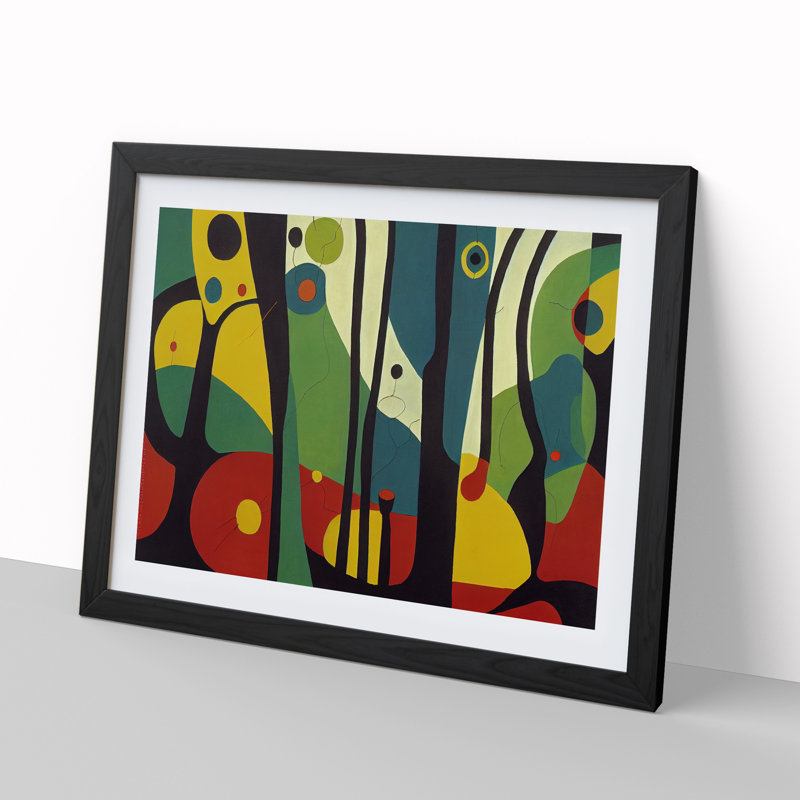 Fantastic Abstract Forest - Single Picture Frame Print, Black, 46cm H x 64cm W x 2cm D