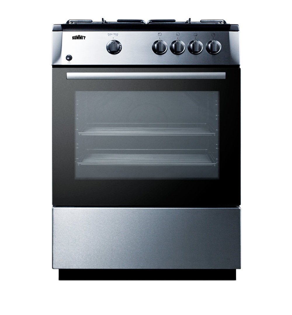 Summit Appliance 24" 2.55 Cubic Feet Smart Natural Gas Slide-In Range with 4 Burners Summit Appliance