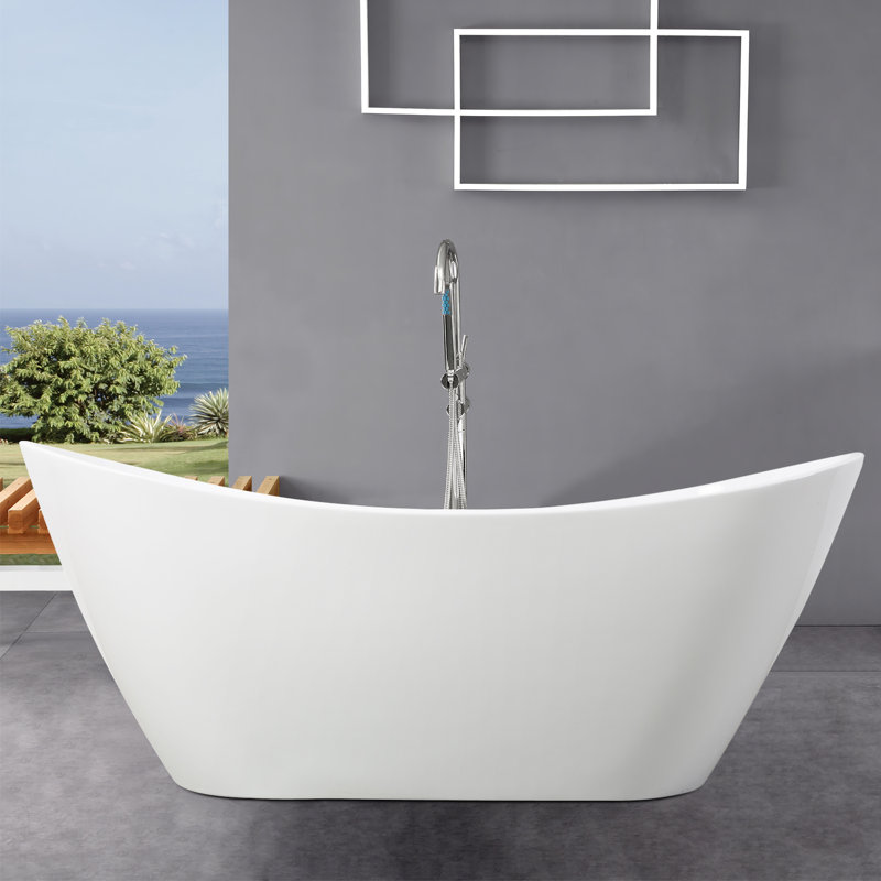 Maziyah 78 mm W Freestanding Acrylic Bath