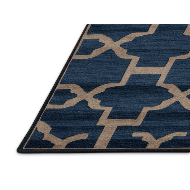 Machine Washable Trellis Gray Area Rug, Rectangle 7' x 10'