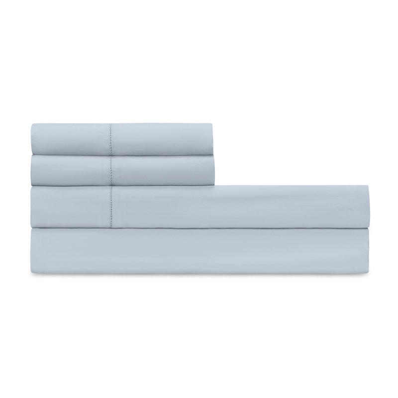 Royal 300 Thread Count Egyptian-Quality Cotton Sateen Sheet Set, California King Sheet Set + 2 Pillowcases, Sion Blue