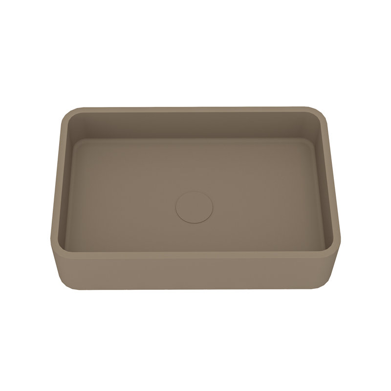 CASAINC Maple 12.79'' Concrete Rectangular Bathroom Sink, Taupe Clay