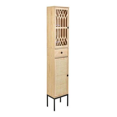 Armoire de coin en coin avec 2 portes, 1 commode et 6 tablettes