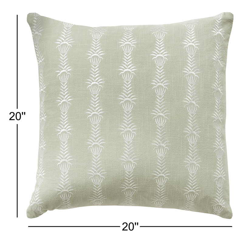 Coussin décoratif carré Tasha, Vert / blanc