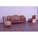 3 Piece Modigliani Sofa Red Gold Fabric