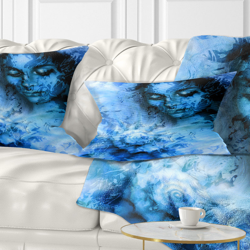 Coussin lombaire avec coussins de jeune femme portrait avec yeux fermés