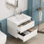 Ensemble de meuble-lavabo 24 po avec lavabo, armoire avec 2 grands tiroirs, système de fermeture en douceur, 2 grands tiroirs, conception sans poignée, assemblage facile