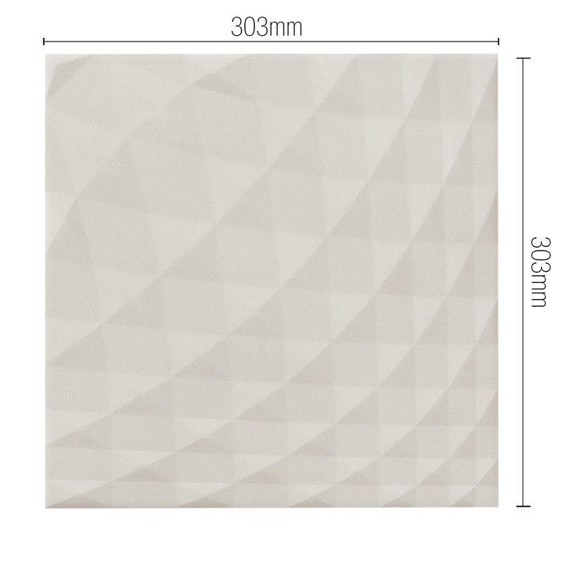 New Trance 12" x 12" Ceramic Embossed Wall Tile, Gray