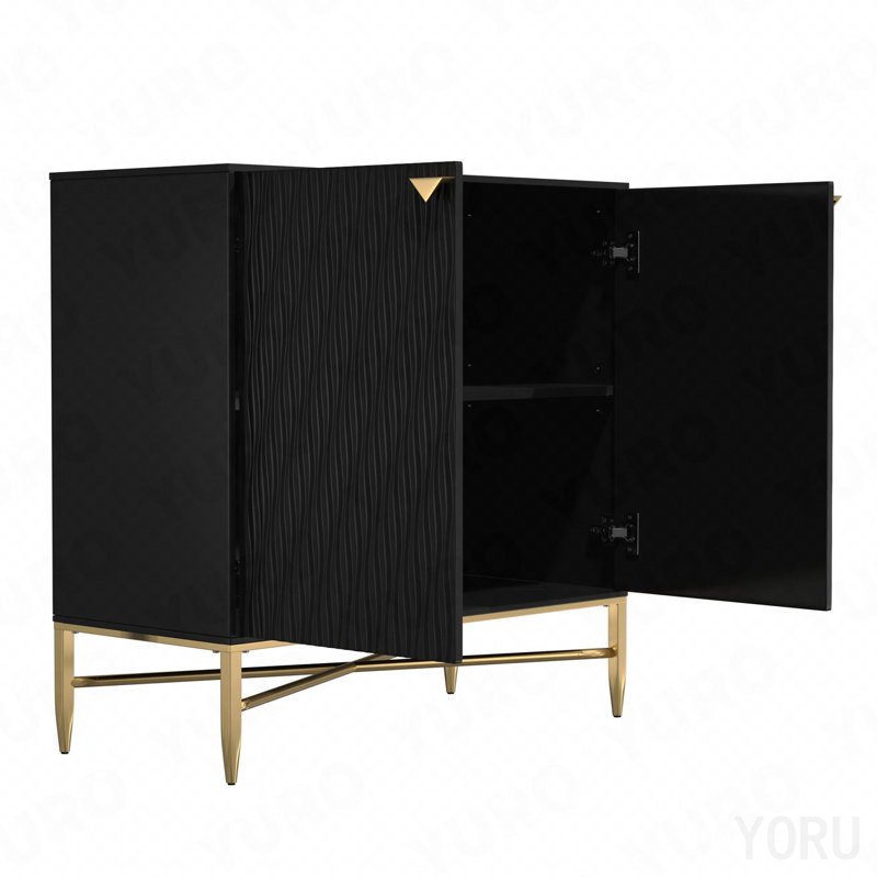 Armoire d'appoint à 2 portes pour la maison - Noir