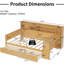 Lit de jour en bois naturel avec rangement efficace et bureau pour un espace de travail fonctionnel-145305125