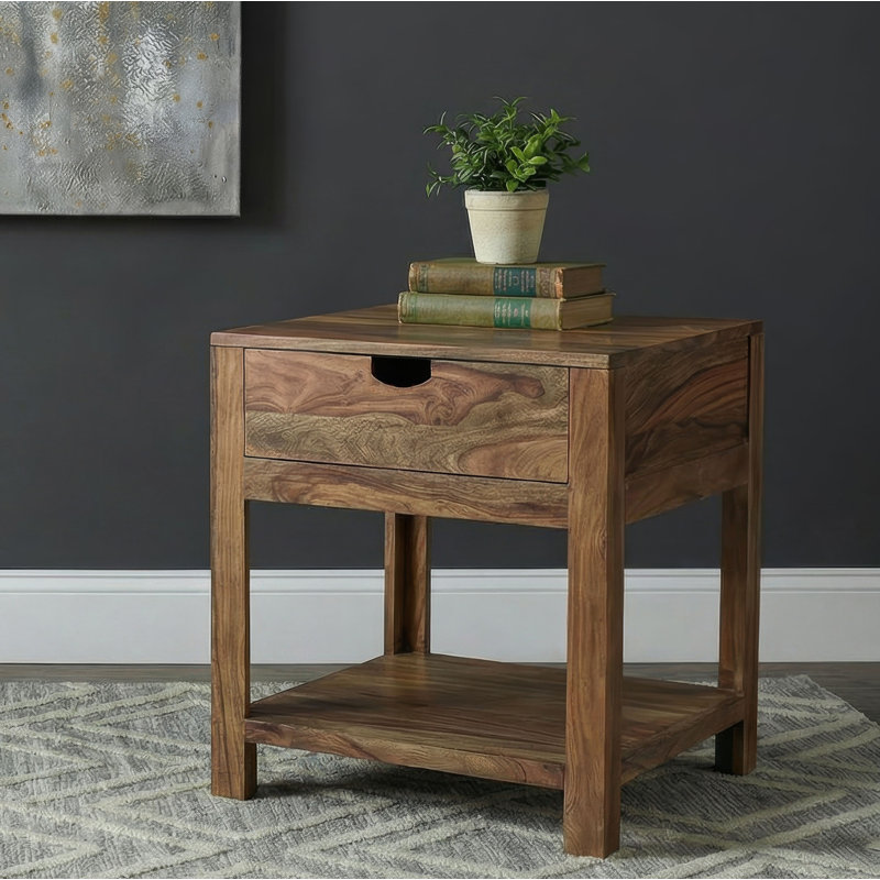 Table de bout rustique 22,4 po, brun