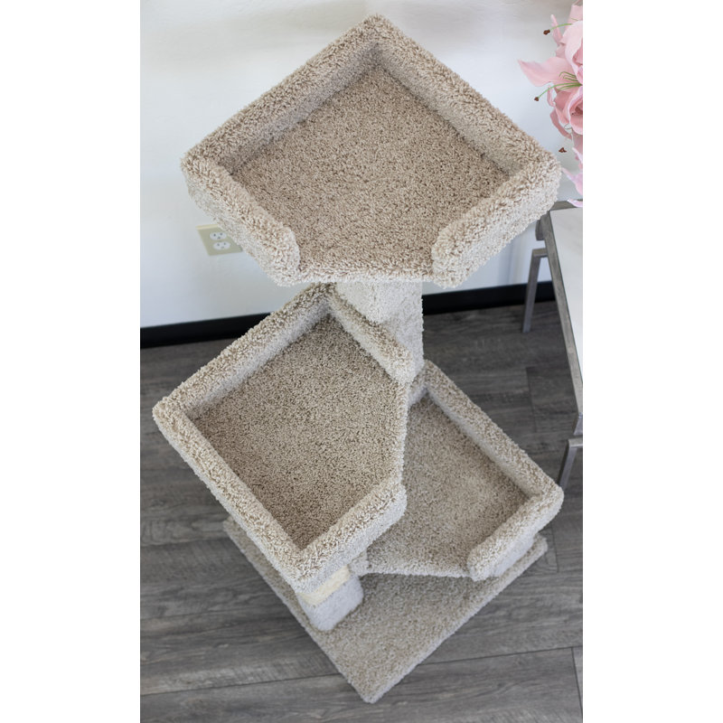 Cat Tree, 44" H x 23" W x 23" D, Tan