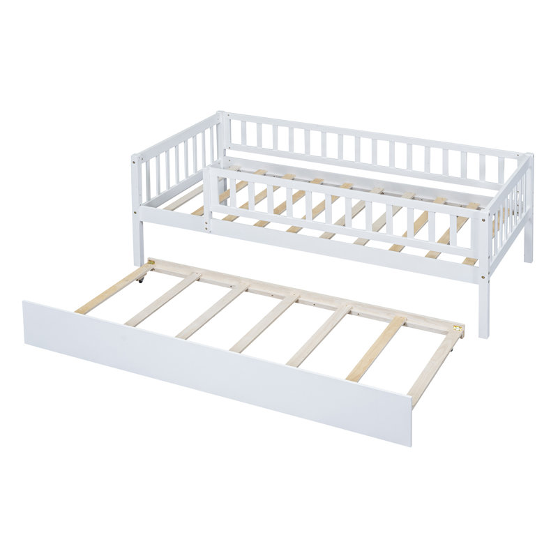 Lit de jour avec couchette Gaitane, Simple, Blanc