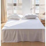 Jupe de lit en lin avec volants plissés et goutte de mélange de coton naturel à volants