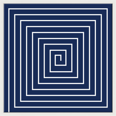 "Homage to Stella - Blue" par David Phoenix - cadre flottant, impression sur toile
