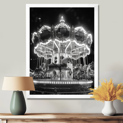 Monochrome Summer Spinning Splendor Carousel - Carousel Wall Decor