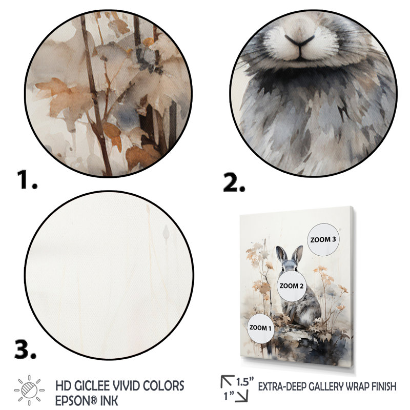 «Tomiris Asian Art Rabbit Sumi III», reproduction sur toile, H 32 po x l 16 po x P 1 po, Encadrement doré