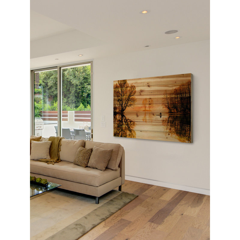 «Juneau Glass Lake» par Parvez Taj, reproduction sur bois, H 40 po x l 60 po x p 1,5 po