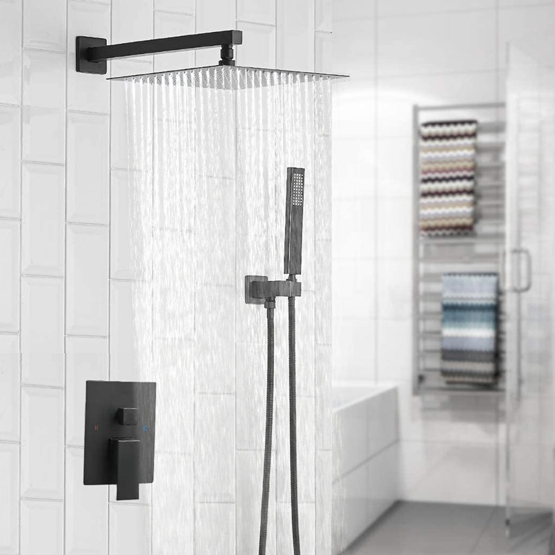 Robinet de douche à inverseur, Noir mat