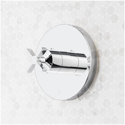 Vassor Thermostatic Shower Valve Trim and 3/4" Rough-In Valve - Chrome