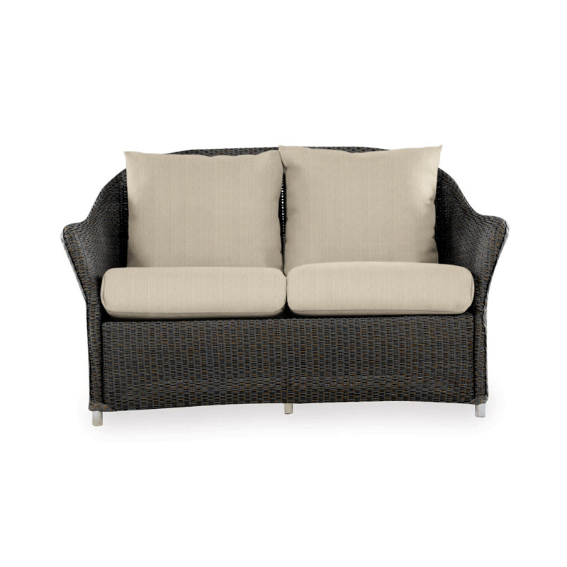 Weekend Retreat Outdoor 2 - Seat Loveseat, Canvas Black Sunbrella® Canvas, Mink
