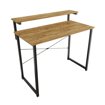 47 Inch Metal Writing Desk With Shelf