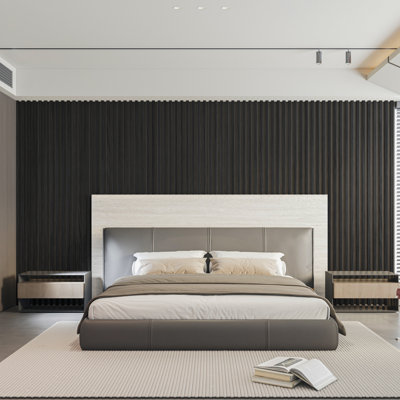 20Pcs 24" L x 12"  W Acoustic Wood Paneling,3D Fluted Soundproof Wall Paneling  for Wall and Ceiling,Slat Wood Wall Panels(40 sq.ft.)