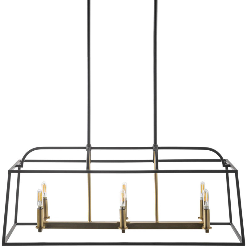 Egon 6 - Light Iron Rectangle Chandelier