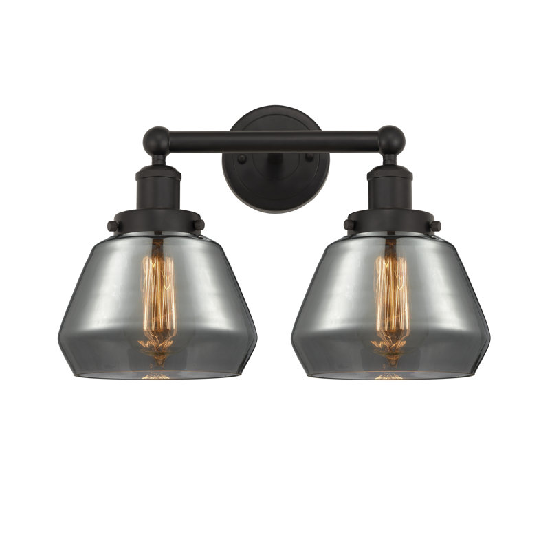 Éclairage pour salle de bain à 2 lumières à intensité variable Rivka, Plaqué couleur fumée, Bronze huilé