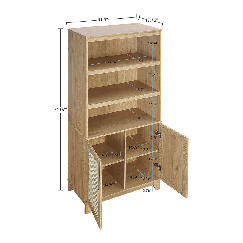 Cailidh Book Cabinet Storage Bookcase, Nature
