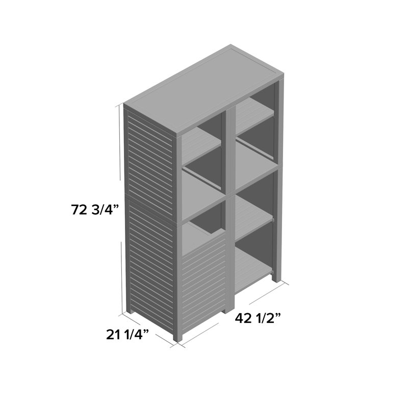 Travira 4-Piece Modular Valet Receptacle and Shelves Bases with Hutch Set, Tekwood Natural