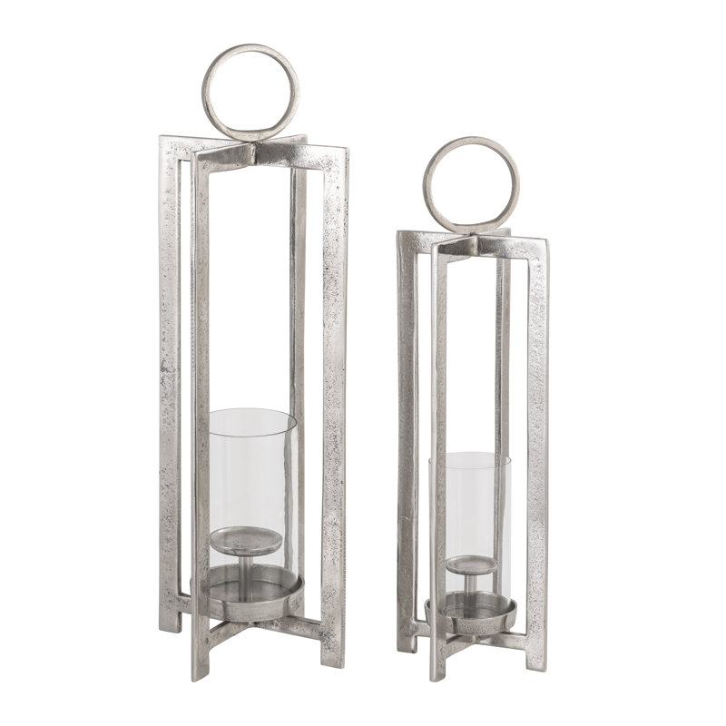 Lanterne Wilmot - grand argent, H 30,5 po x l 10 po x P 10 po