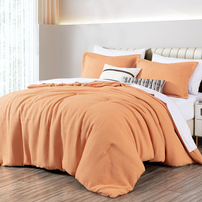 Wilmer Waffle Weave Textured Comforter Set