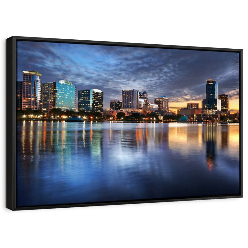 Impression sur toile Orlando Night Skyline, H 9 po x l 13 po