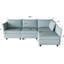 Canapé-lit modulaire en tissu chenille, 4 pièces, bleu antique, profondeur 100,58 po, largeur 64,19 po, hauteur 31,61 po, capacité de poids de 188,51 lb avec fonction, bleu