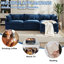 Canapé modulaire en chenille 3 places - Canapé-lit modulaire à assise profonde avec repose-pieds-1530039997