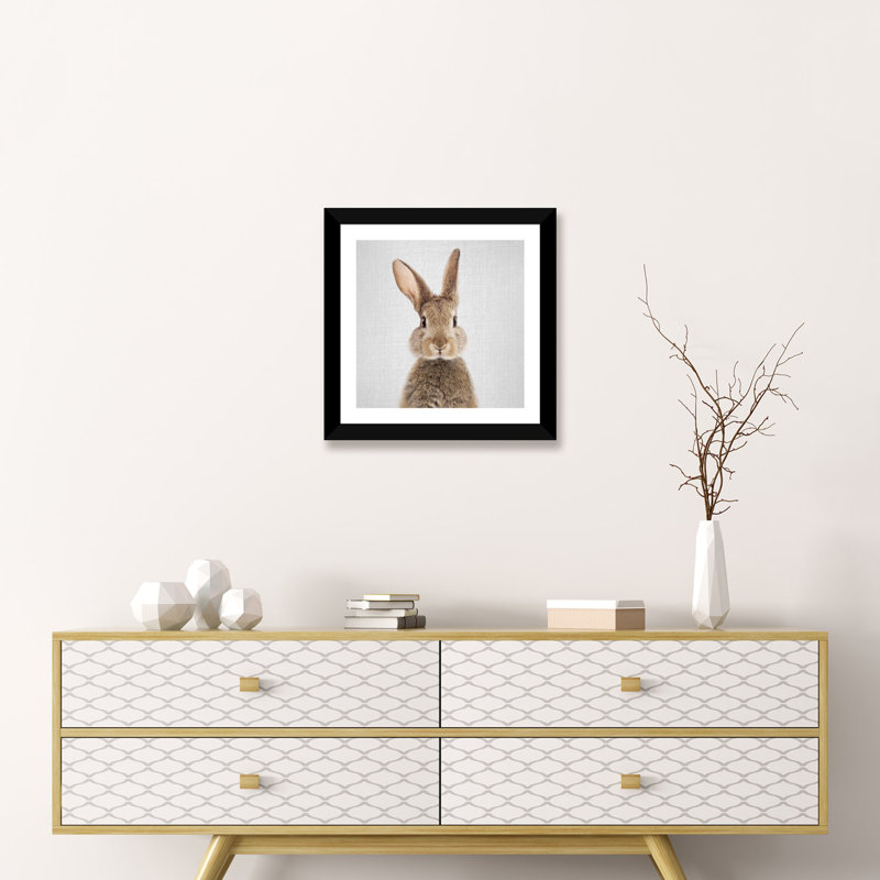 «Rabbit» - reproduction de photo, H 24 po x l 24 po x p 1 po, Papier noir
