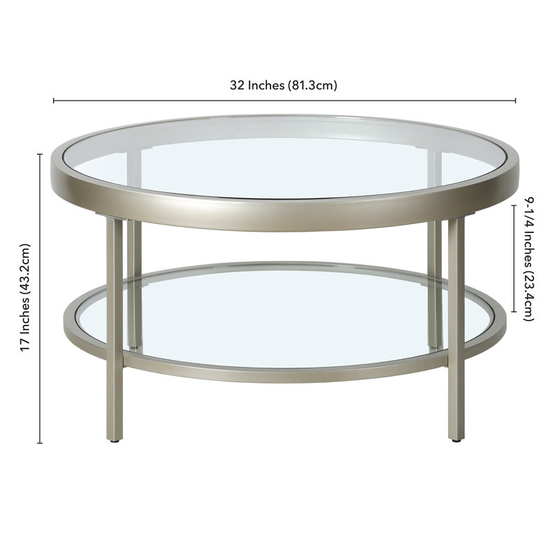 Table basse 32 po Alexis, Nickel satiné