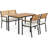 4 PCS Patio Furniture Set with Acacia Wood Frame Umbrella 1 table