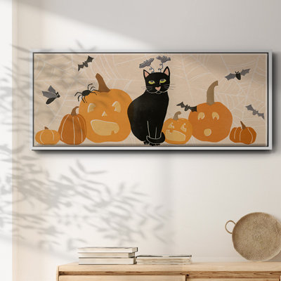 Pumpkin Patch Cats Collection D- Framed Canvas